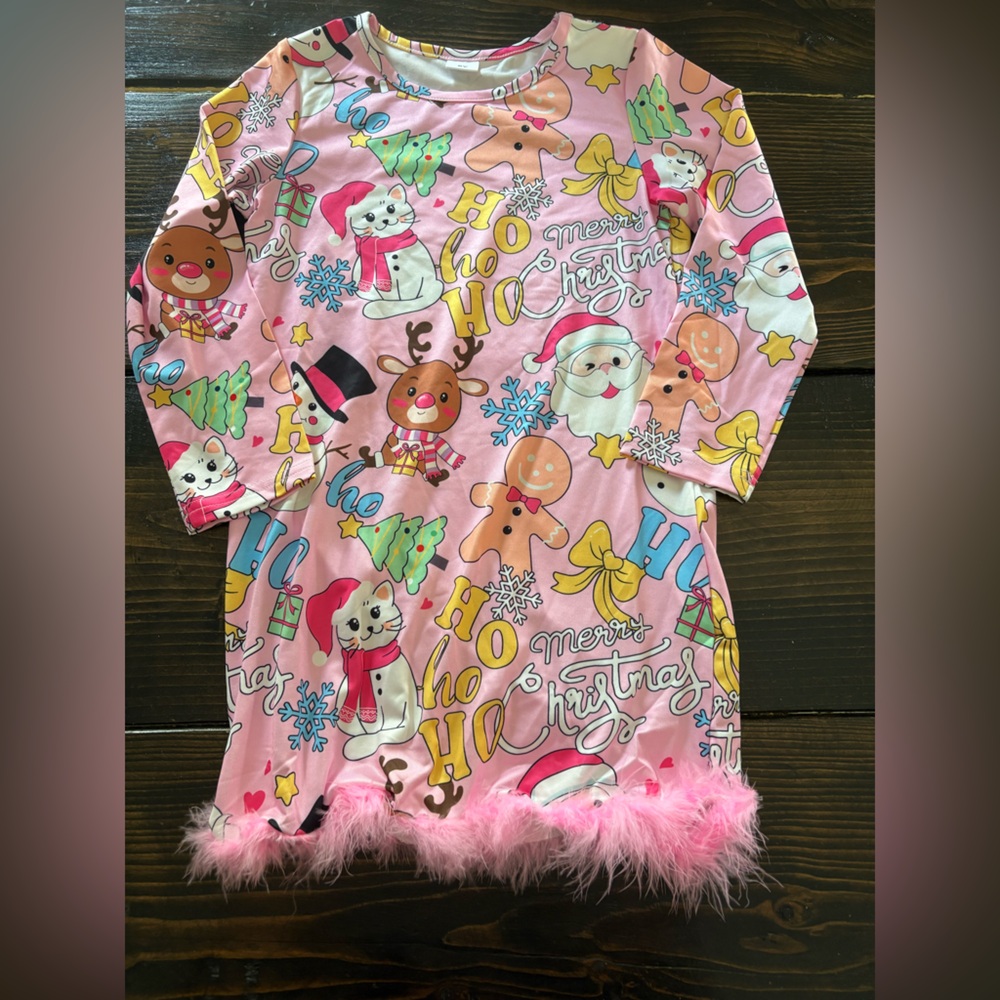 Festive Pink Kids Pajamas